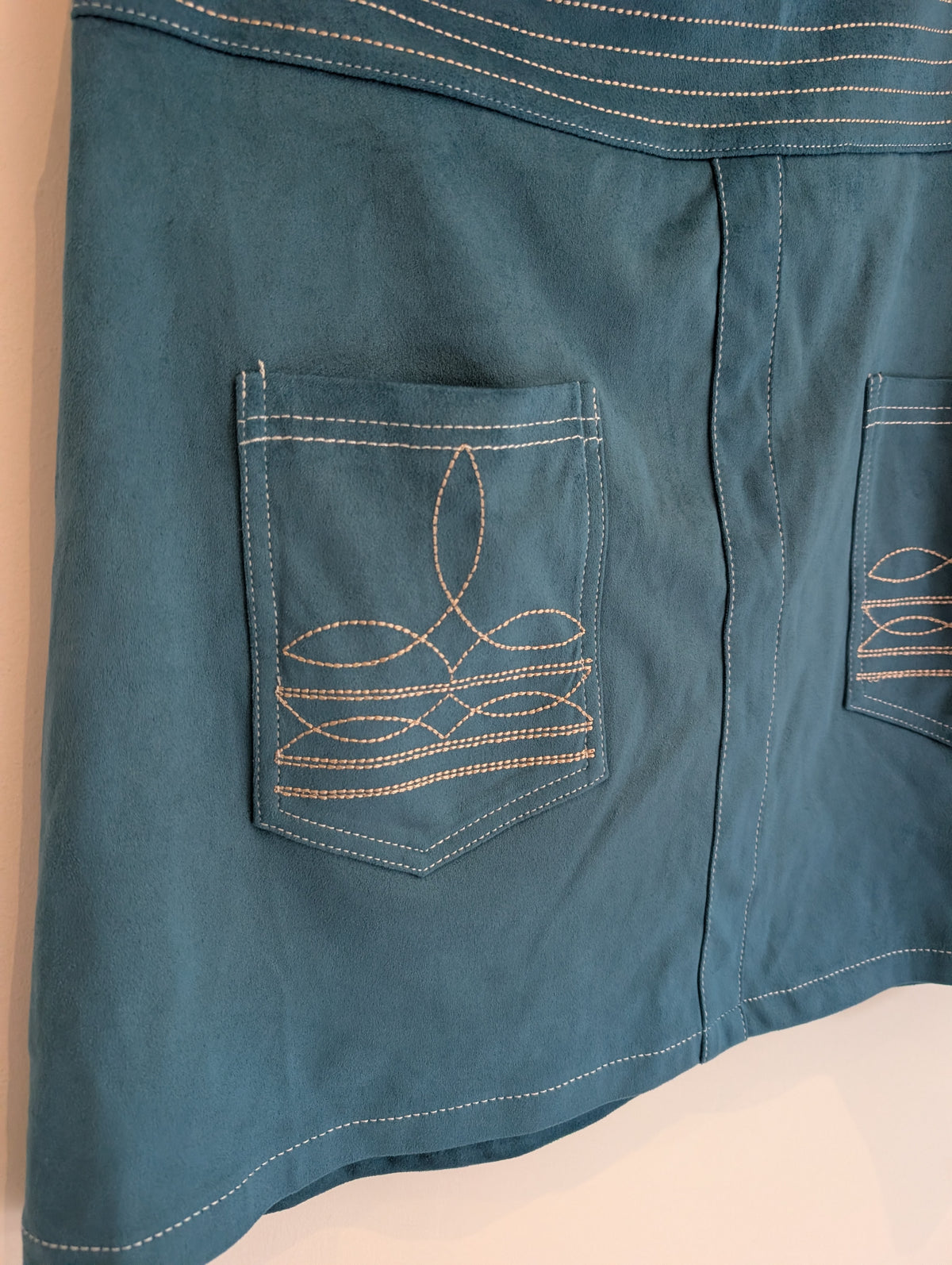 Teal Suede Mini Skirt