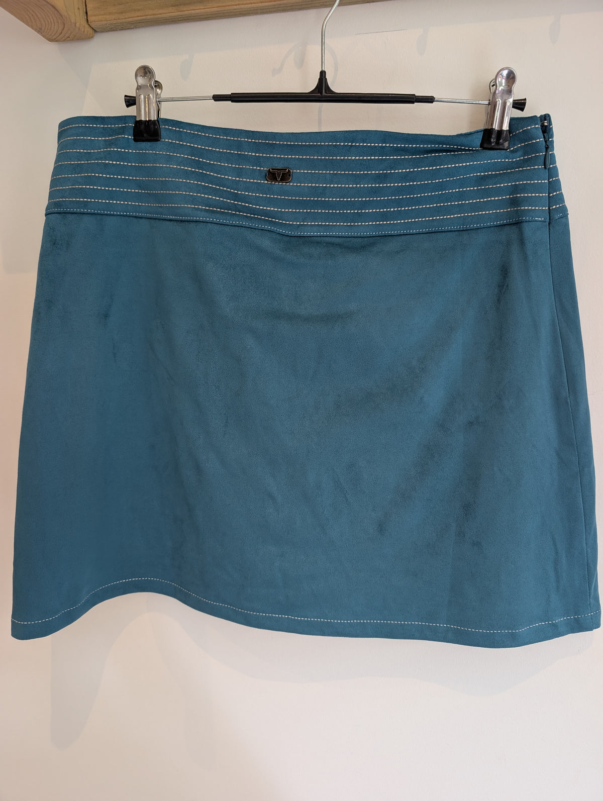 Teal Suede Mini Skirt