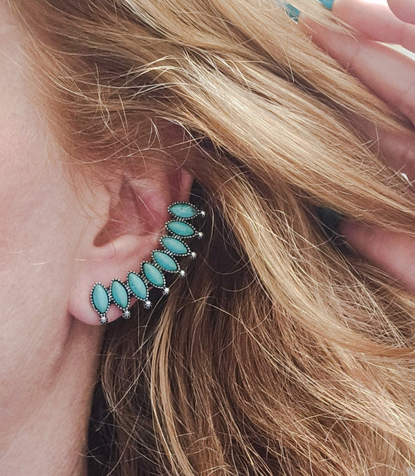 Turquoise Climber Earrings