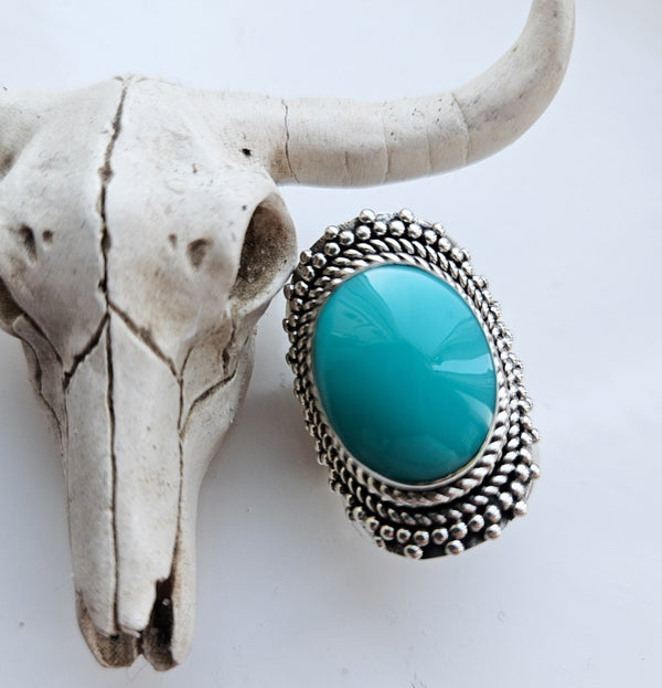 Turquoise Statement Oval Ring