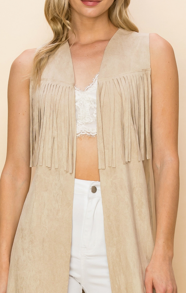 Long 2025 fringed waistcoat