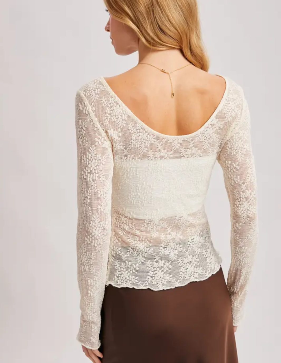 Cream Lace Reversible Top