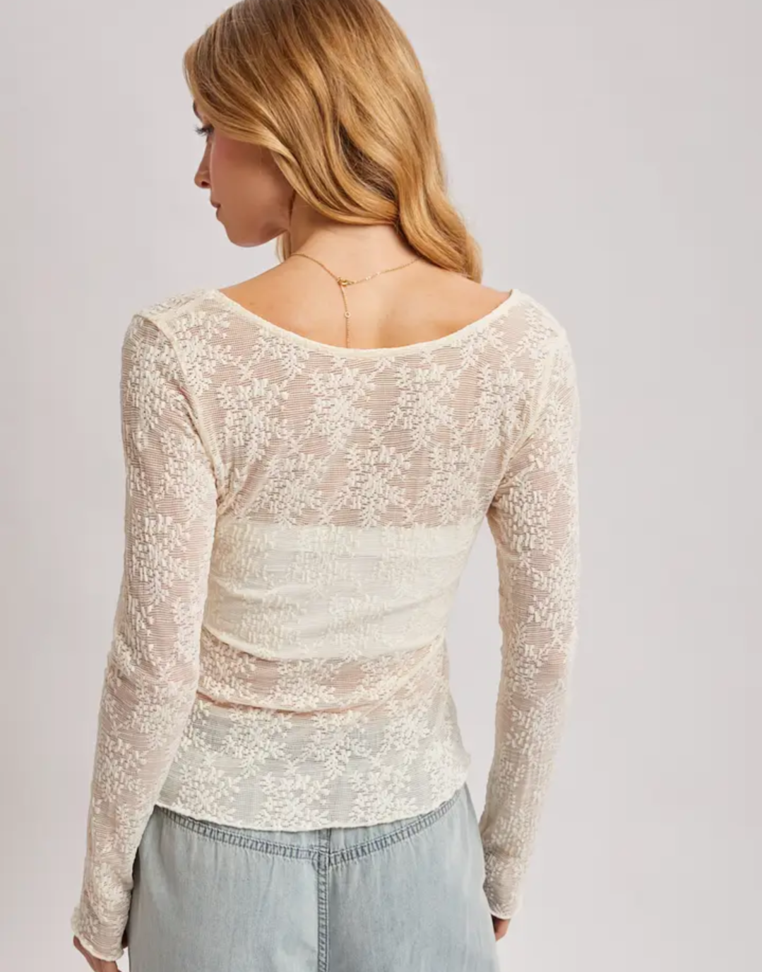 Cream Lace Reversible Top