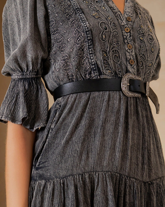 Charcoal Babydoll Dress (PLUS)