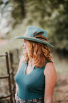 Dusty Teal Wetsern Hat - Boho Buffalo Accessories