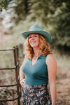 Dusty Teal Wetsern Hat - Boho Buffalo Accessories