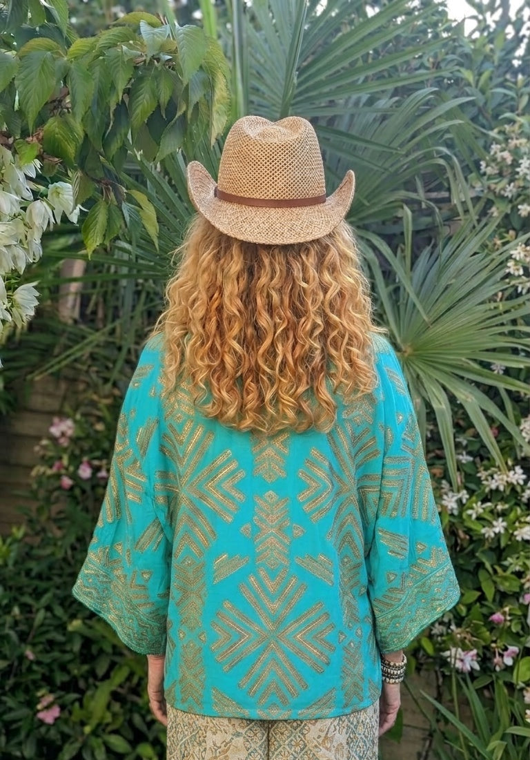 Desert Oasis Geometric Kimono Jacket