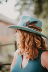 Dusty Teal Wetsern Hat - Boho Buffalo Accessories