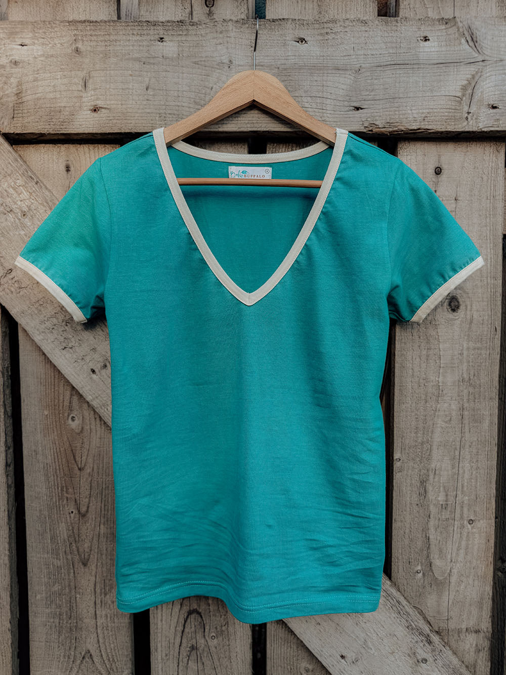 'Howdy Honey' Teal Ringer Tee