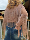 Beadwork Shimmer Fringe Jacket (Blush)