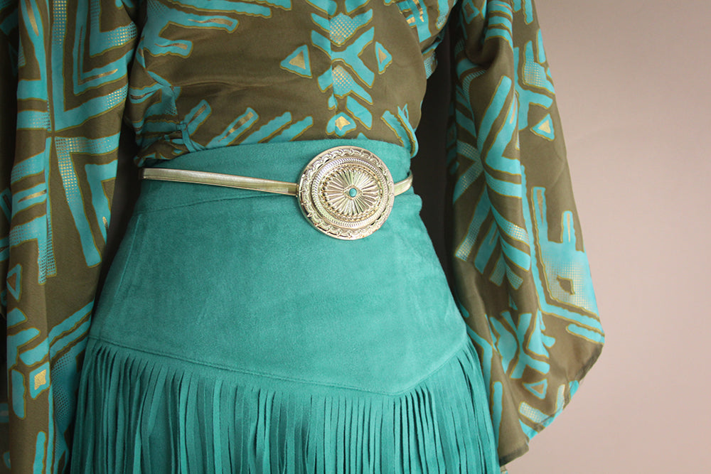 Gold Metal Concho Stretch Belt