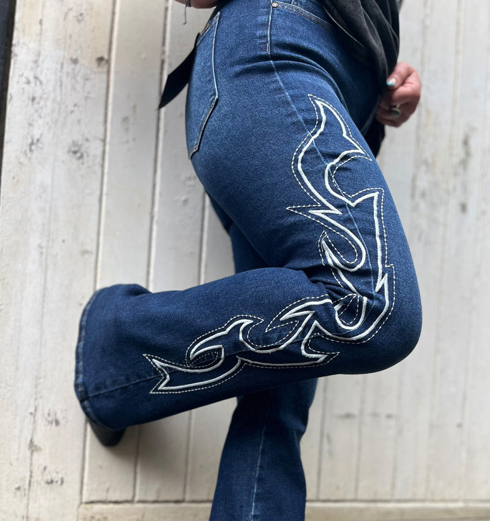 Boot Stitch Flare Jeans (XS-4XL) - Boho Buffalo Accessories