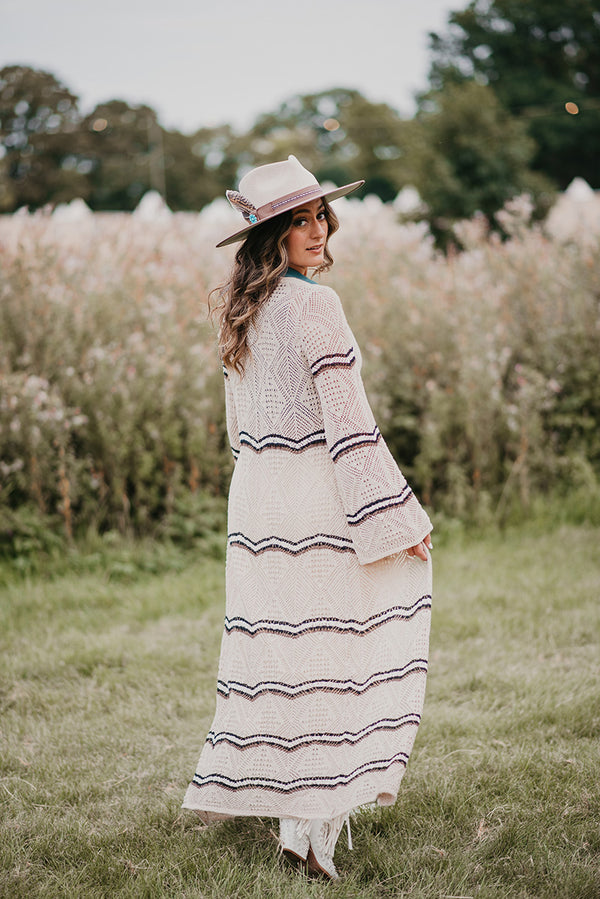 Boho Chic Stripe Knit Cardigan