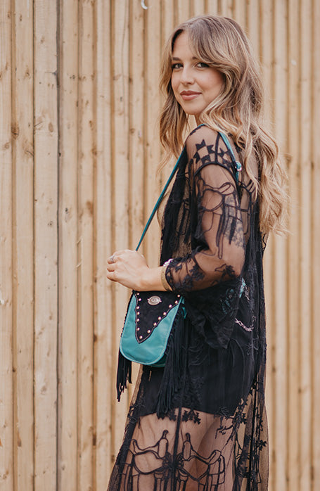 Turquoise & Black Mini Bag