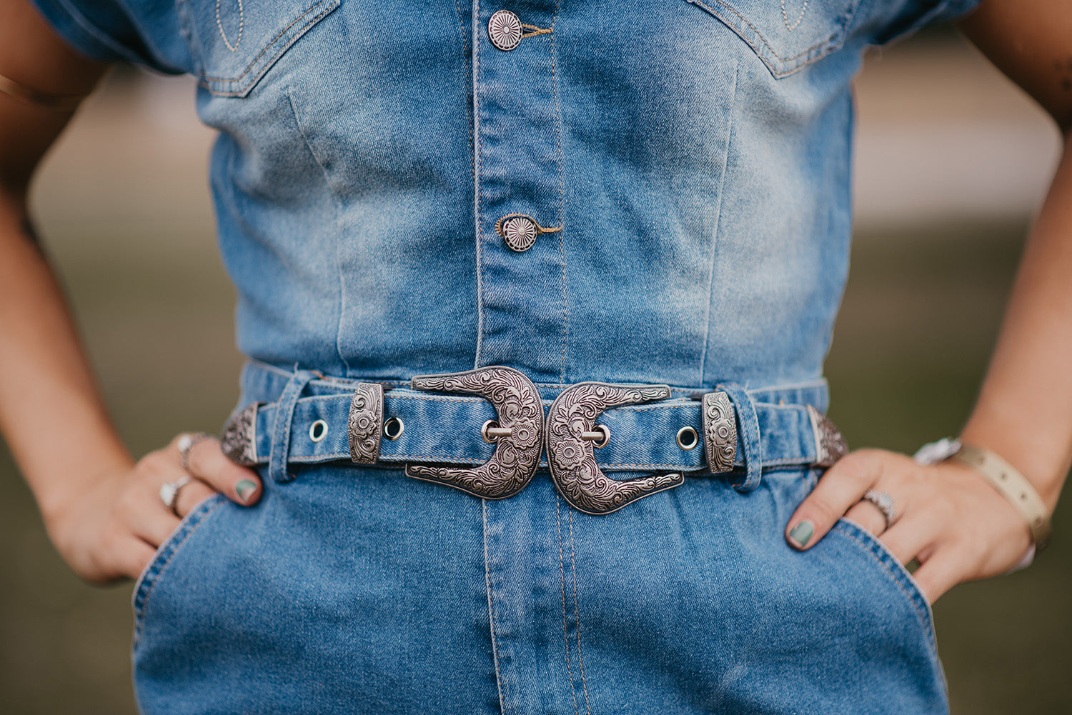 Western Denim Romper - Boho Buffalo Accessories