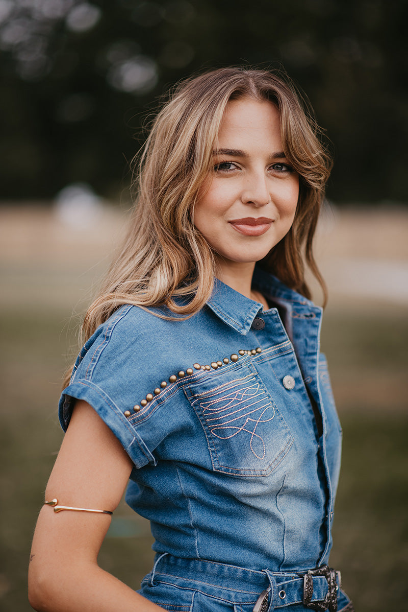 Western Denim Romper - Boho Buffalo Accessories