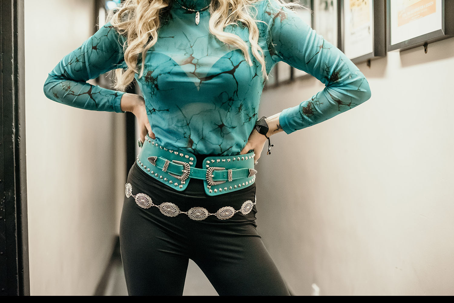 Turquoise Double Buckle Belt - Boho Buffalo Accessories