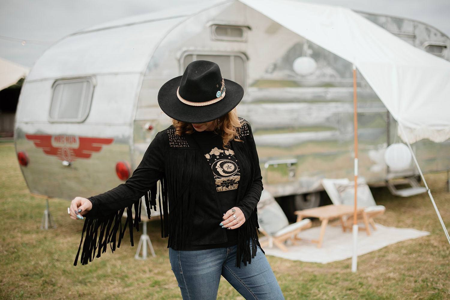 Black Studded Fringe Jacket