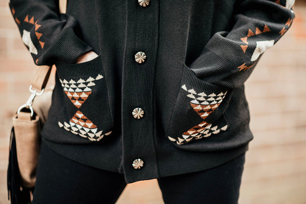 Tribal Western Button Cardigan