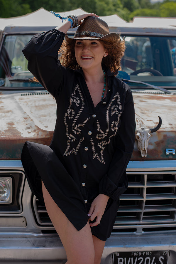 Black western dress M