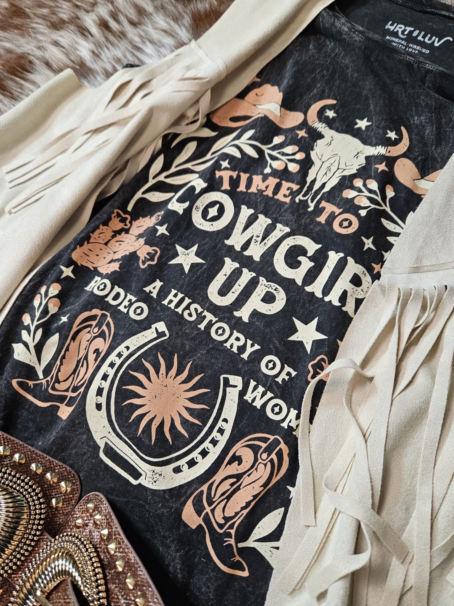 Time to Cowgirl Vest in Black - Boho Buffalo Accessories