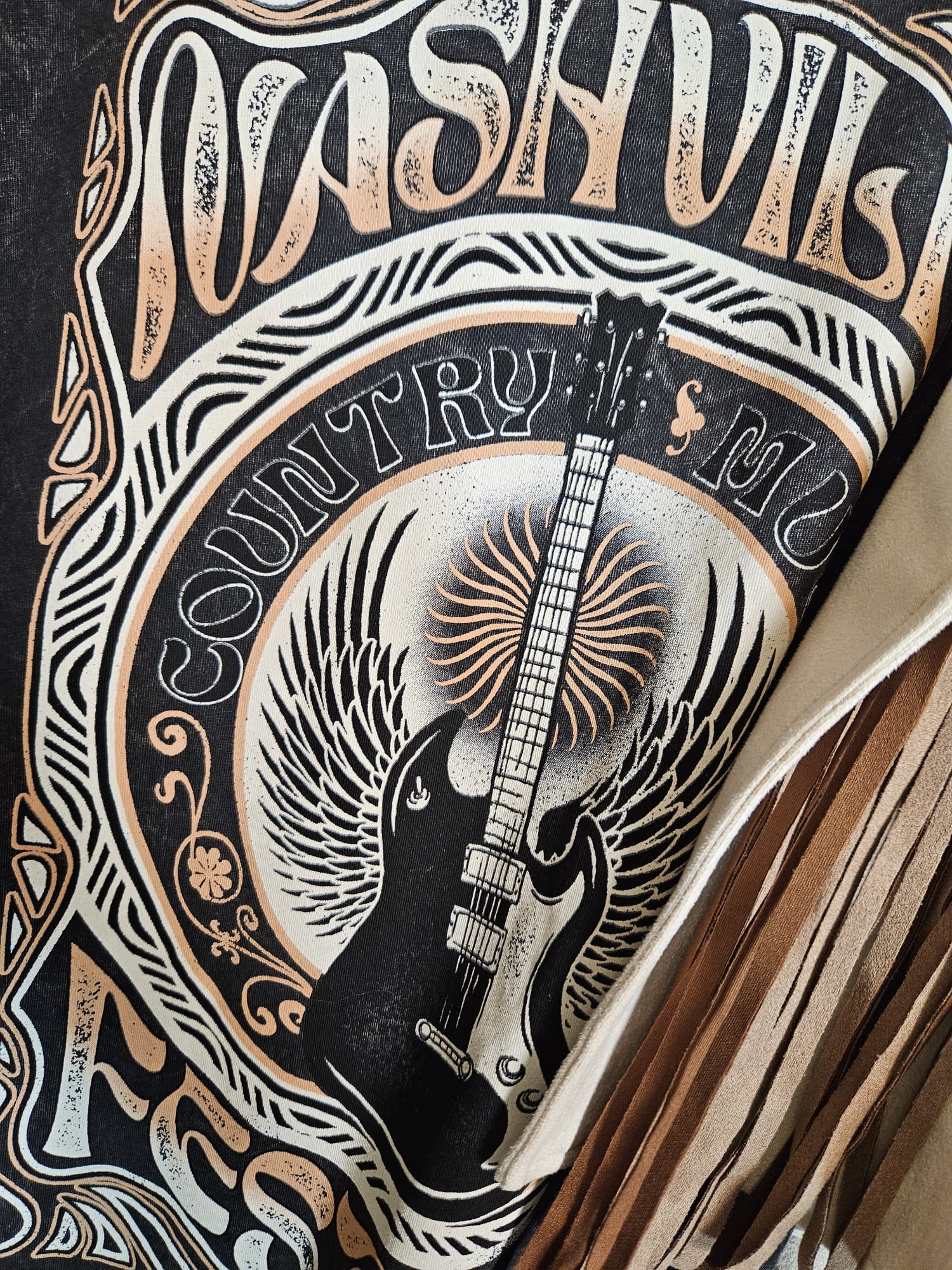 Nashville Festival Short Sleeve T-Shirt in Mineral Black - Boho Buffalo Accessories