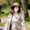 Brown & Cream Flower Western Hat