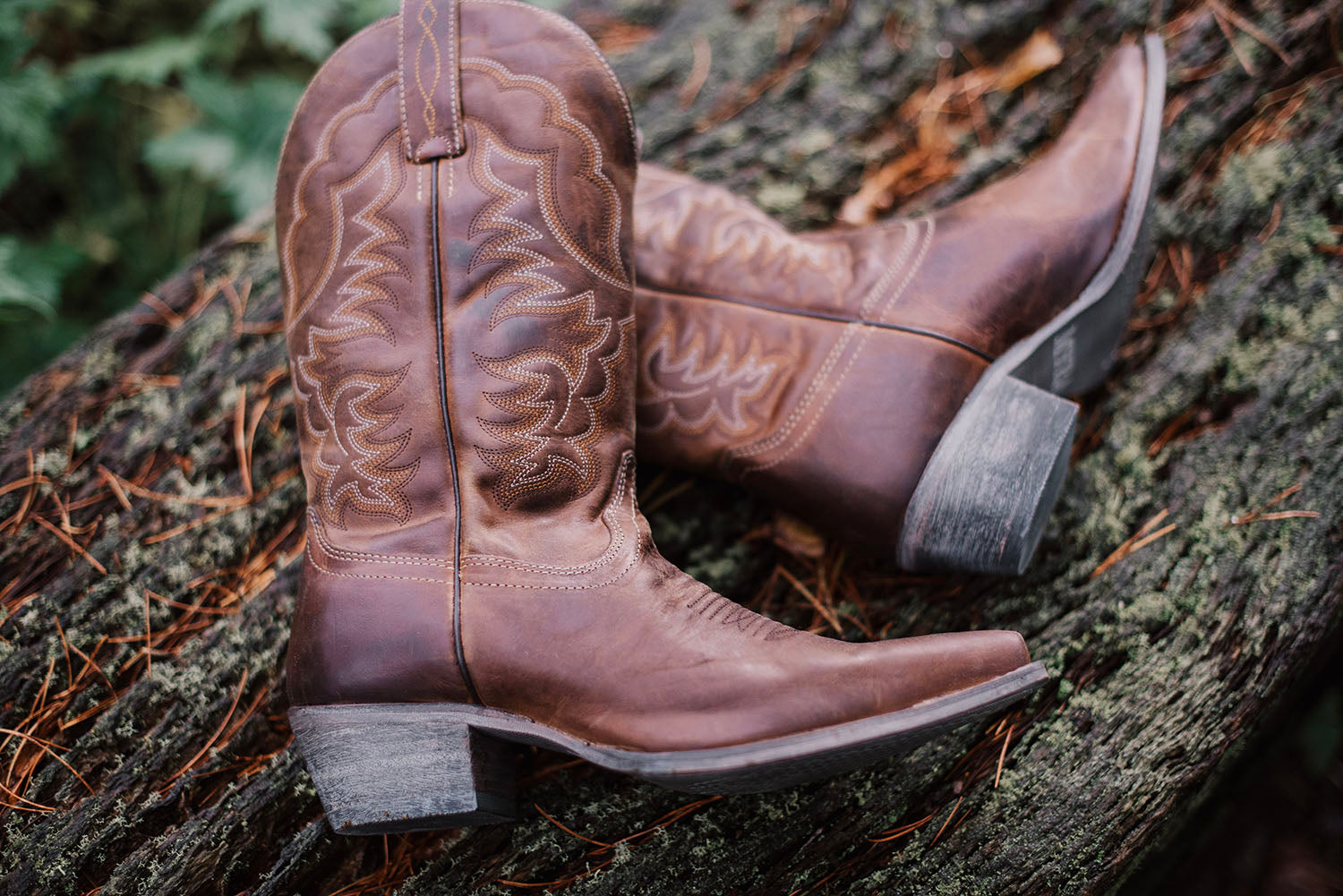 Brown Wide Calf Western Boots