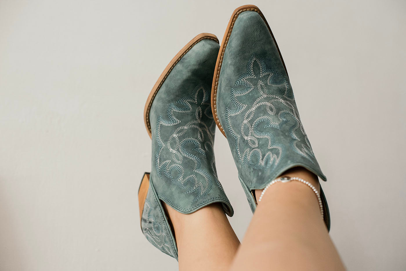 Teal Green Ankle Boots