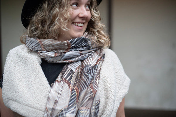 Autumn Feathers Shimmer Scarf