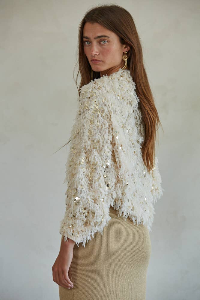 Gold Sequin Cardigan Shrug