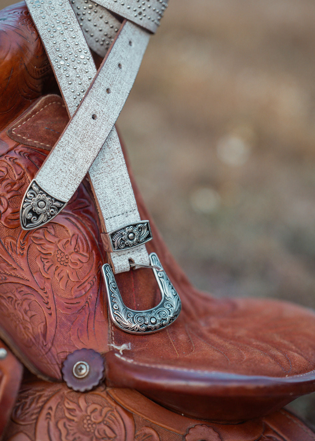 Frost Studded Western Belt