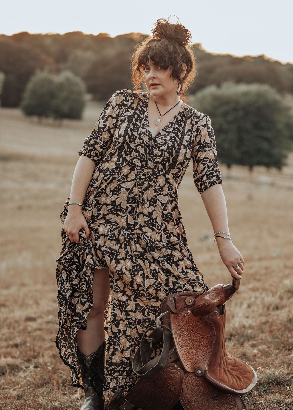 Golden Fields Maxi Dress - Boho Buffalo Accessories