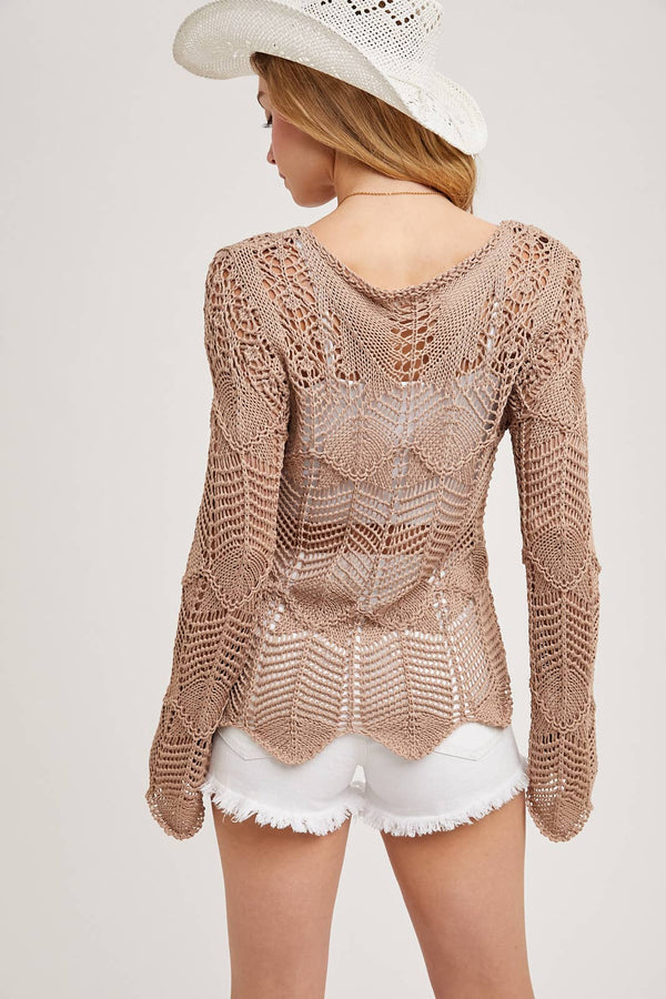 Blush Boho Crochet Jumper