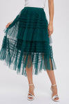 Green Tulle Maxi Skirt