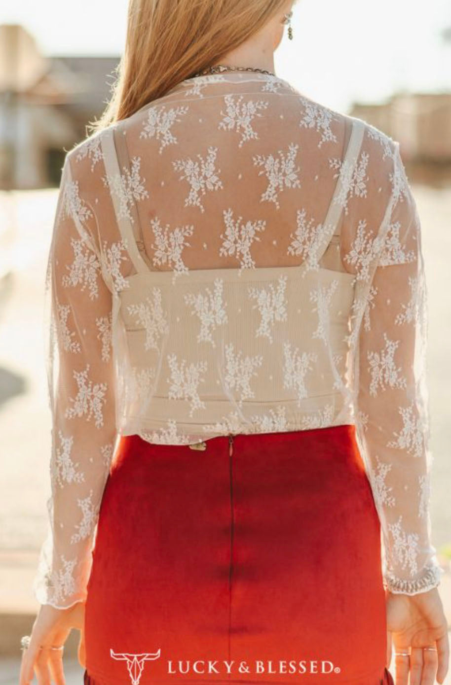 Cream Lace Top (Plus)