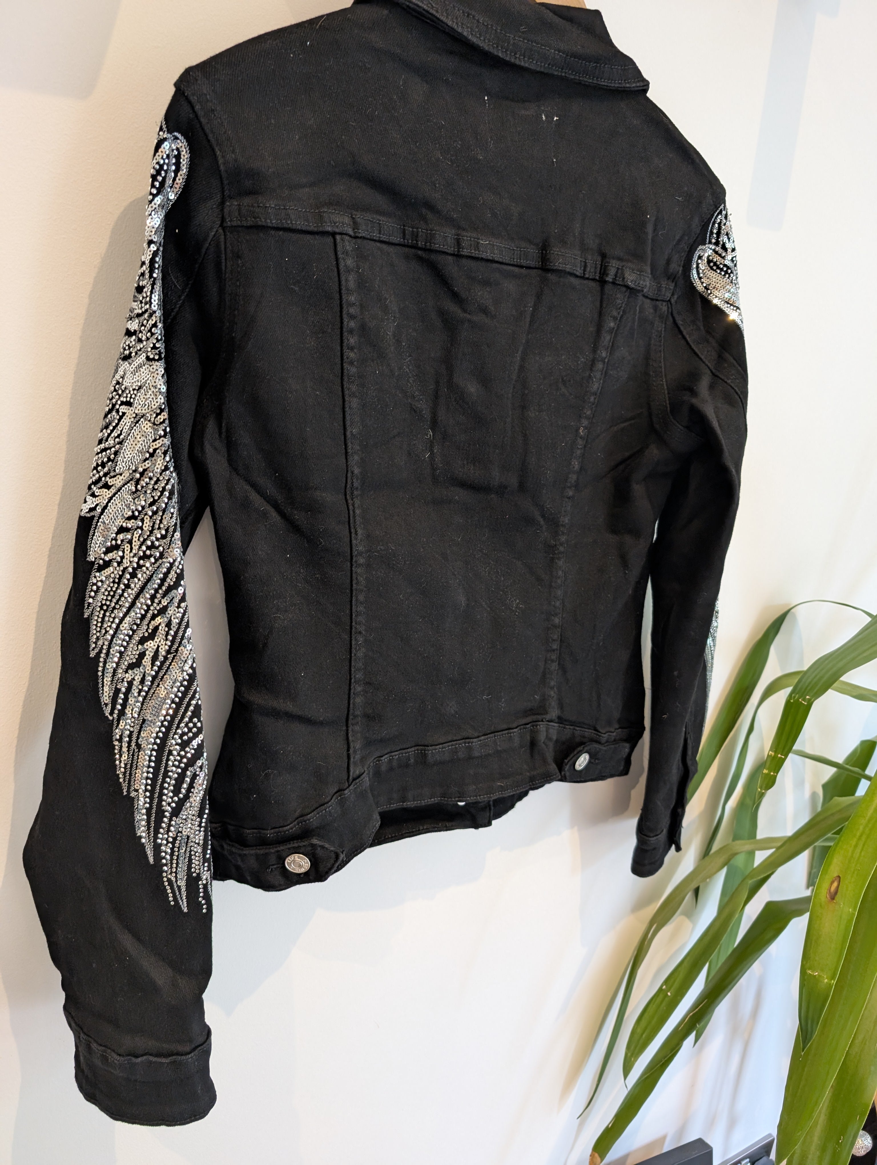 Black Sequin Feather Jacket