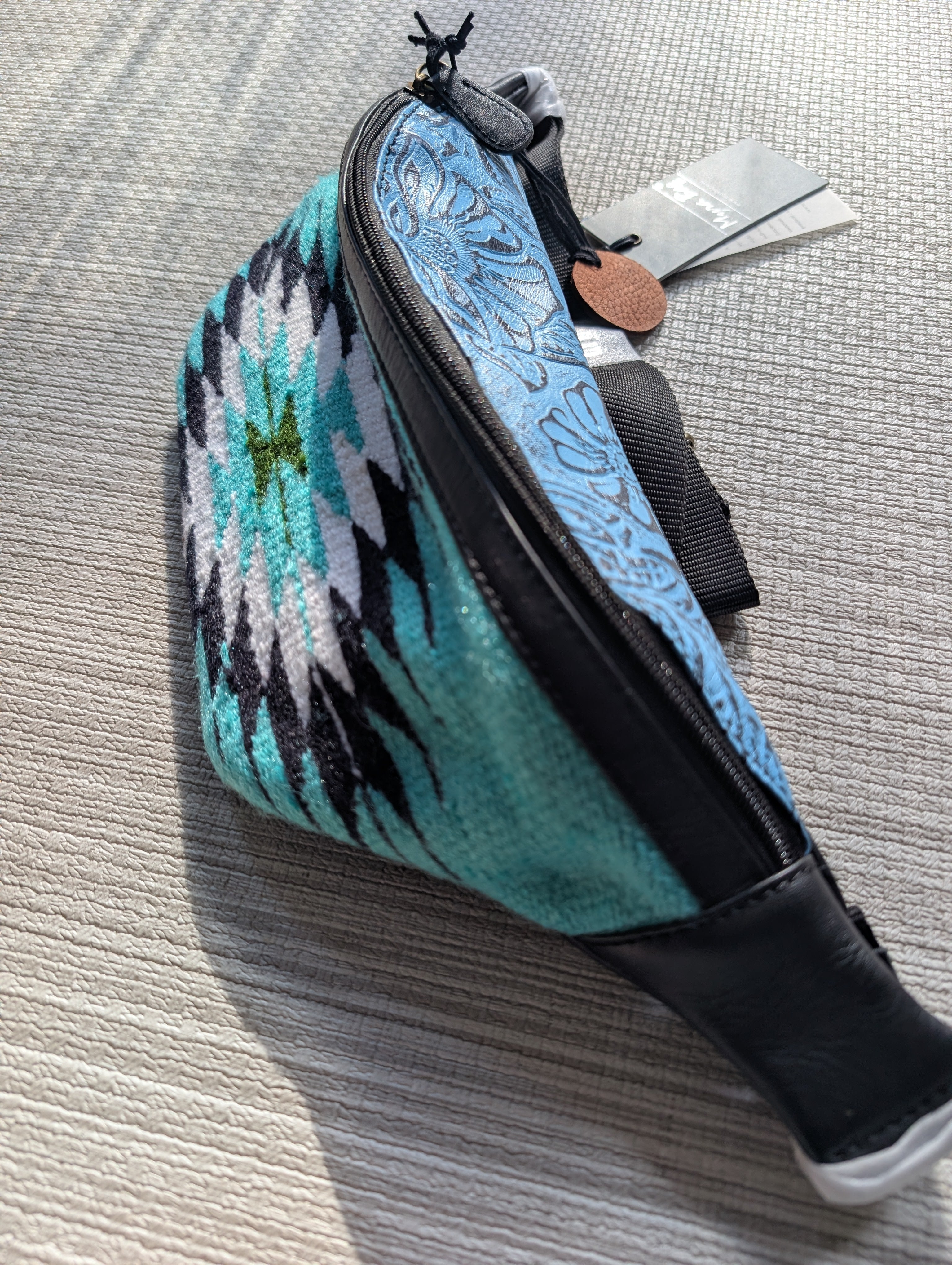 Woven Leather Bum Bag