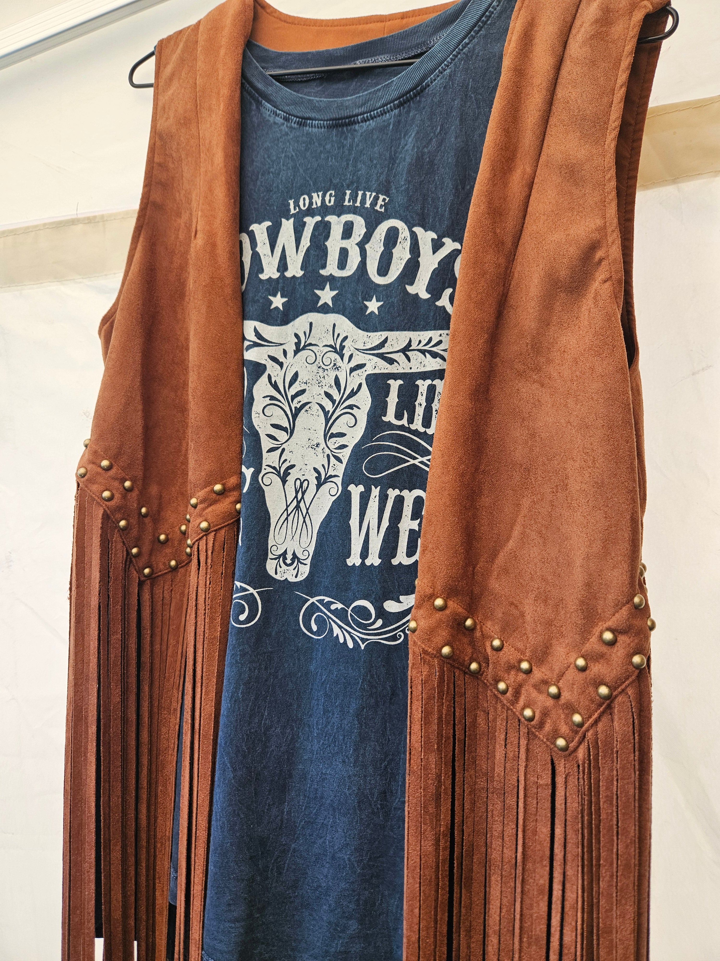 Ink Blue Longhorn Vest Top