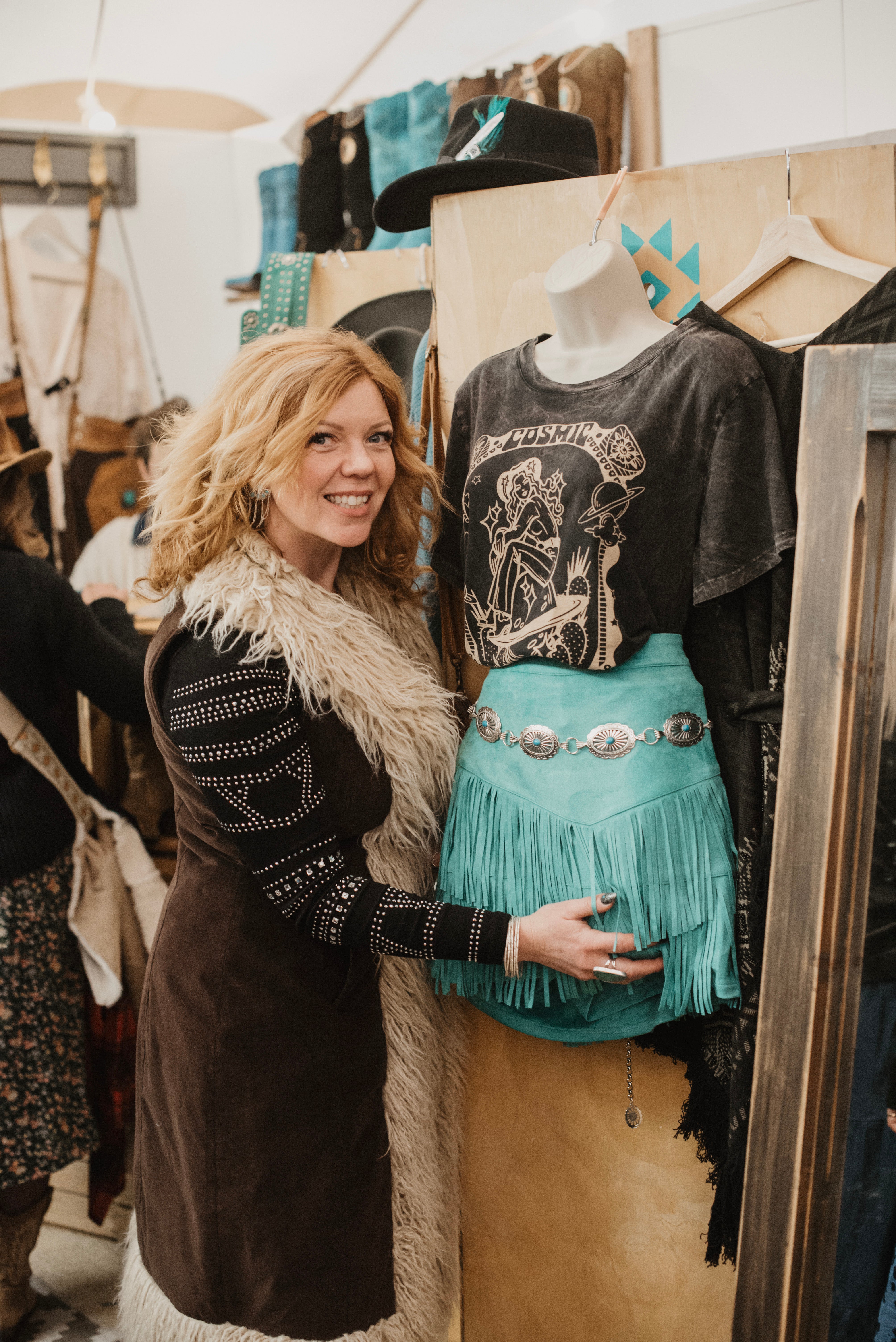 Cosmic Cowgirl T-Shirt in Mineral Black - Boho Buffalo Accessories