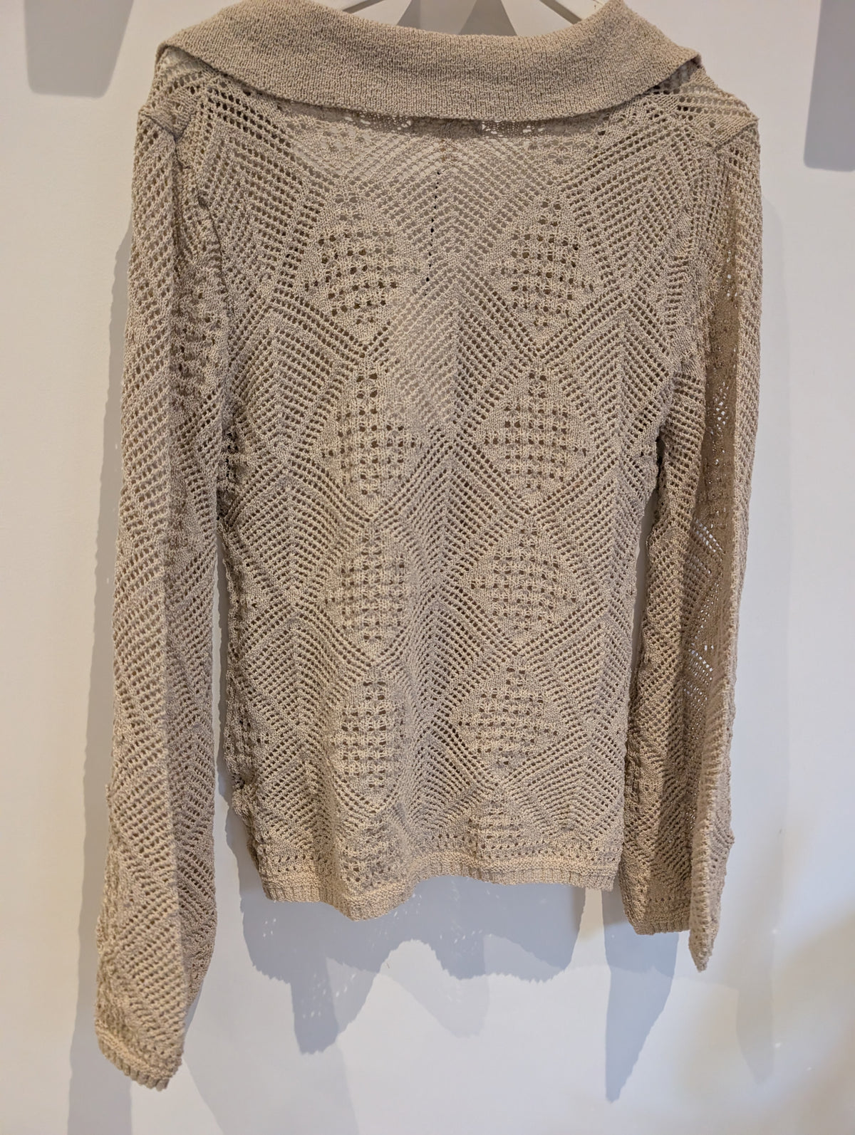 Oatmeal Knit Button Top