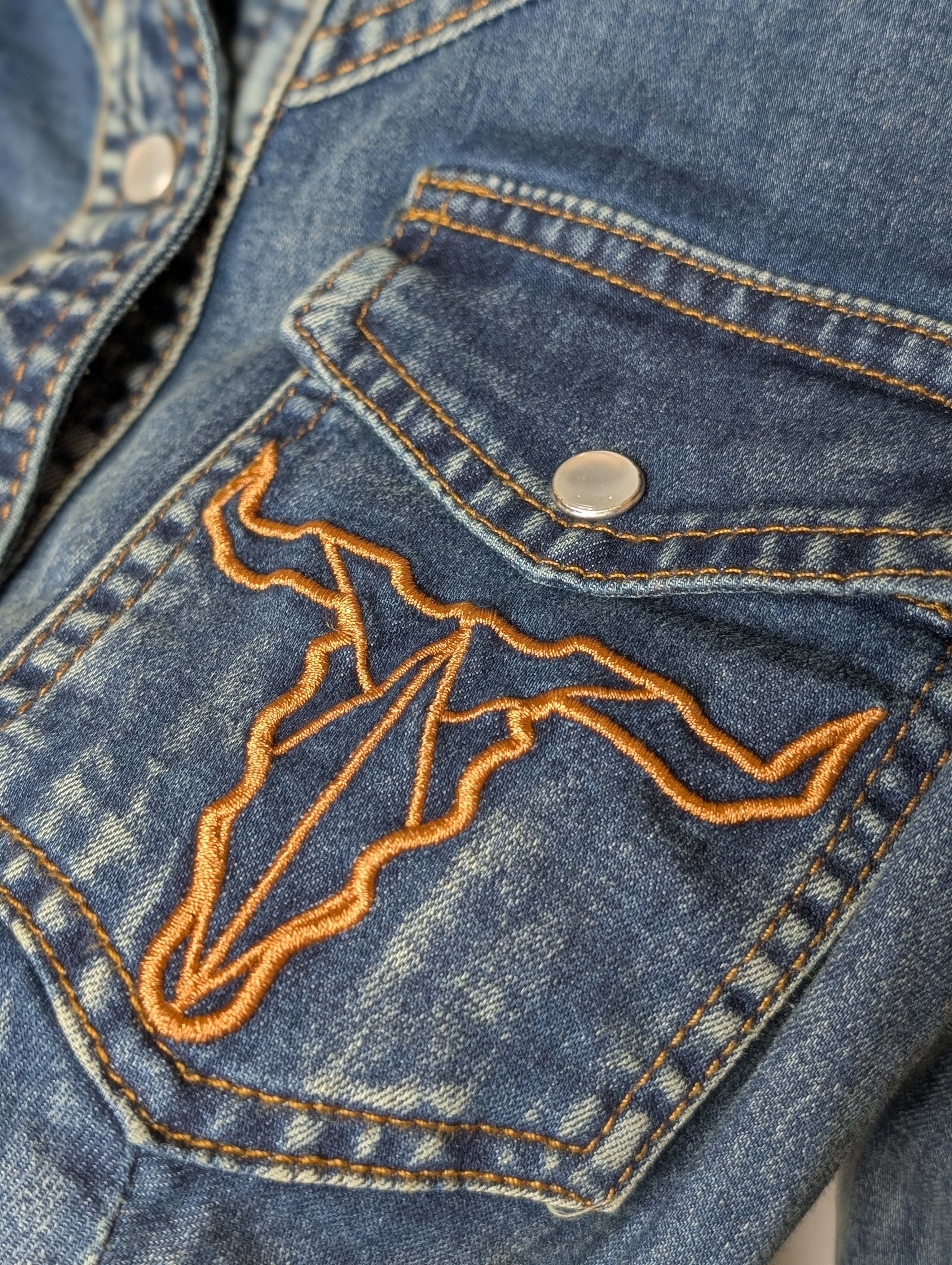 Buffalo Embroidered Denim Shirt (S-3XL) - Boho Buffalo Accessories