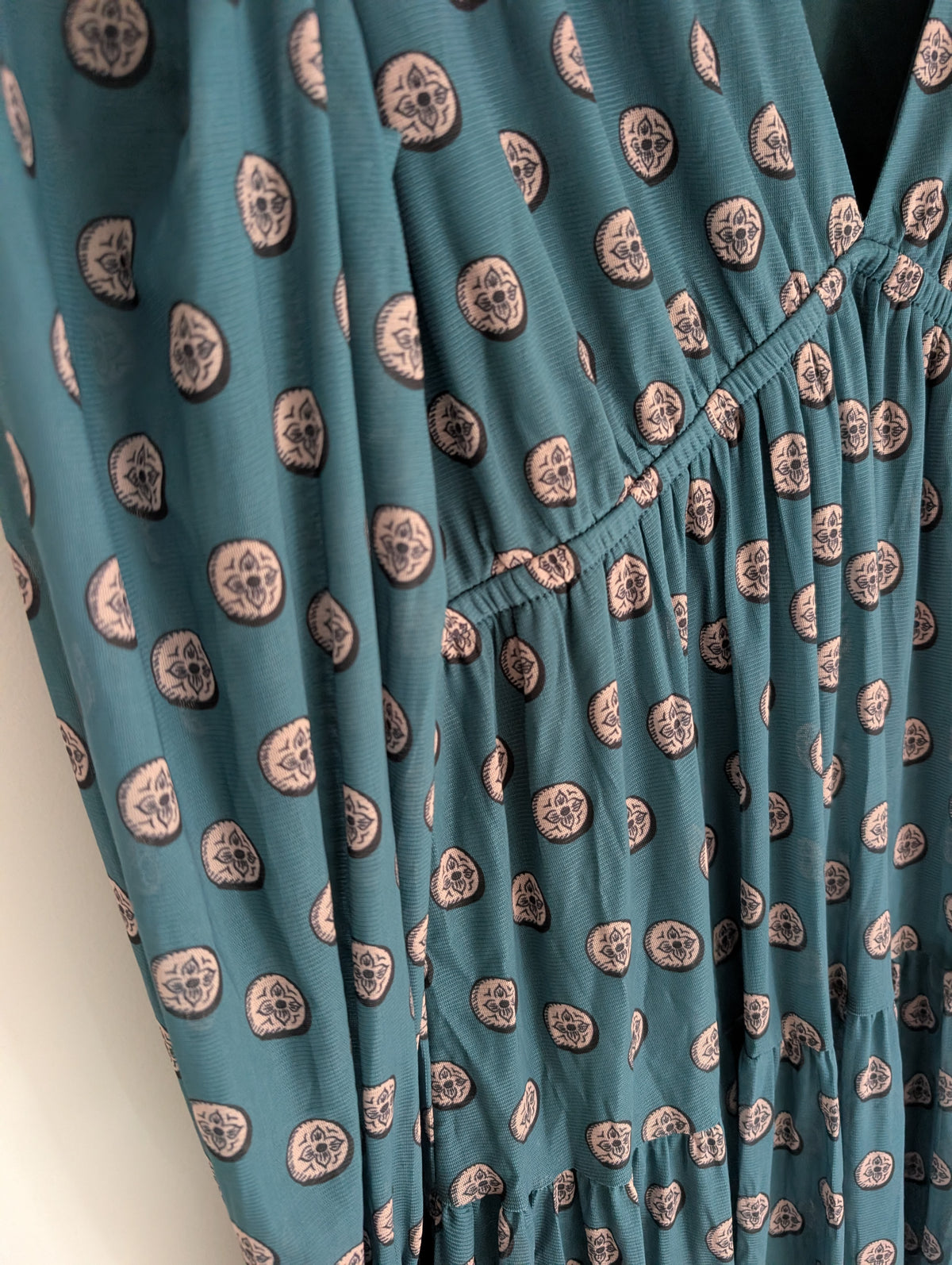 Teal Dotted Maxi Dress