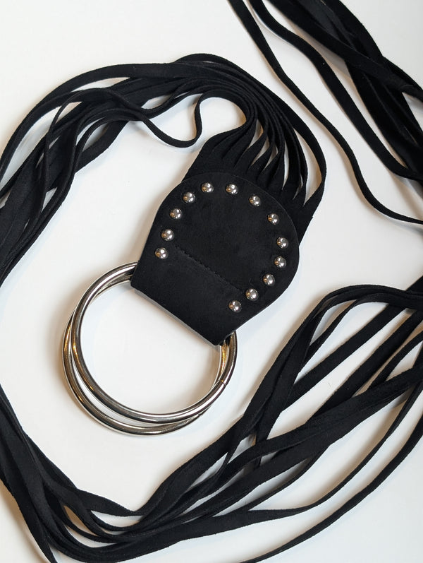 Black Suede Fringe Belt - Boho Buffalo Accessories