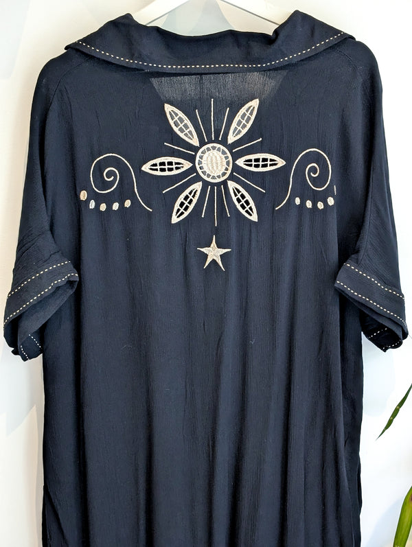 Cosmic Gold & Black Shirt Dress
