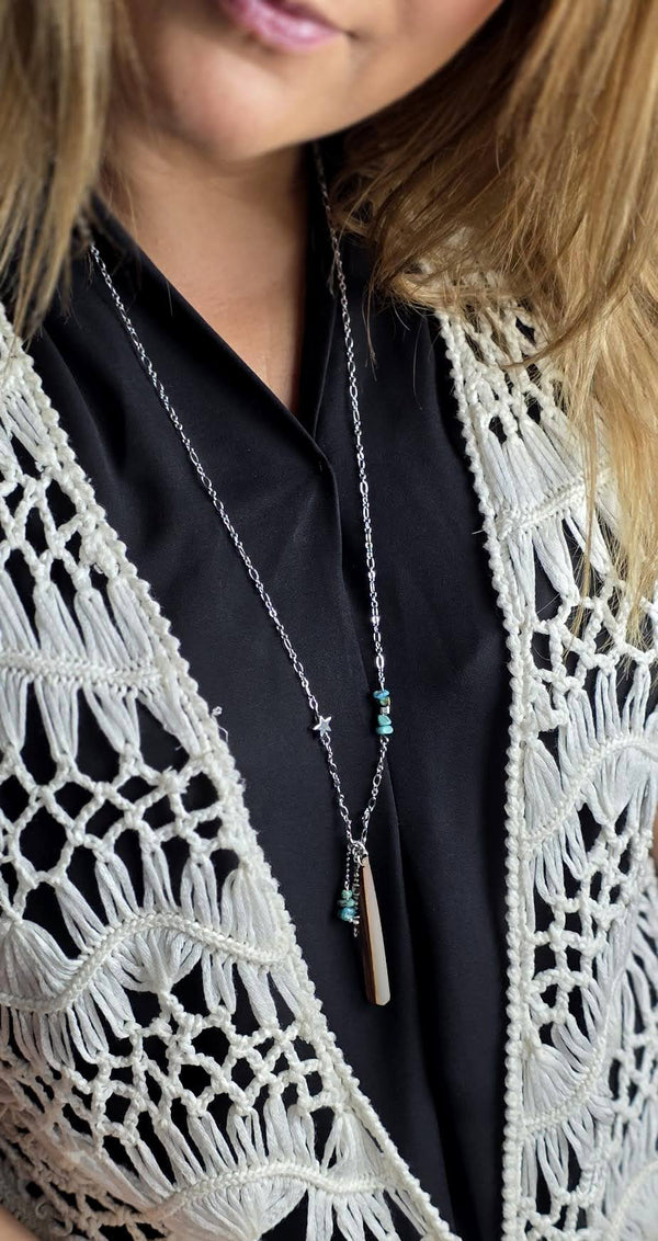 Tripple Charm Long Necklace