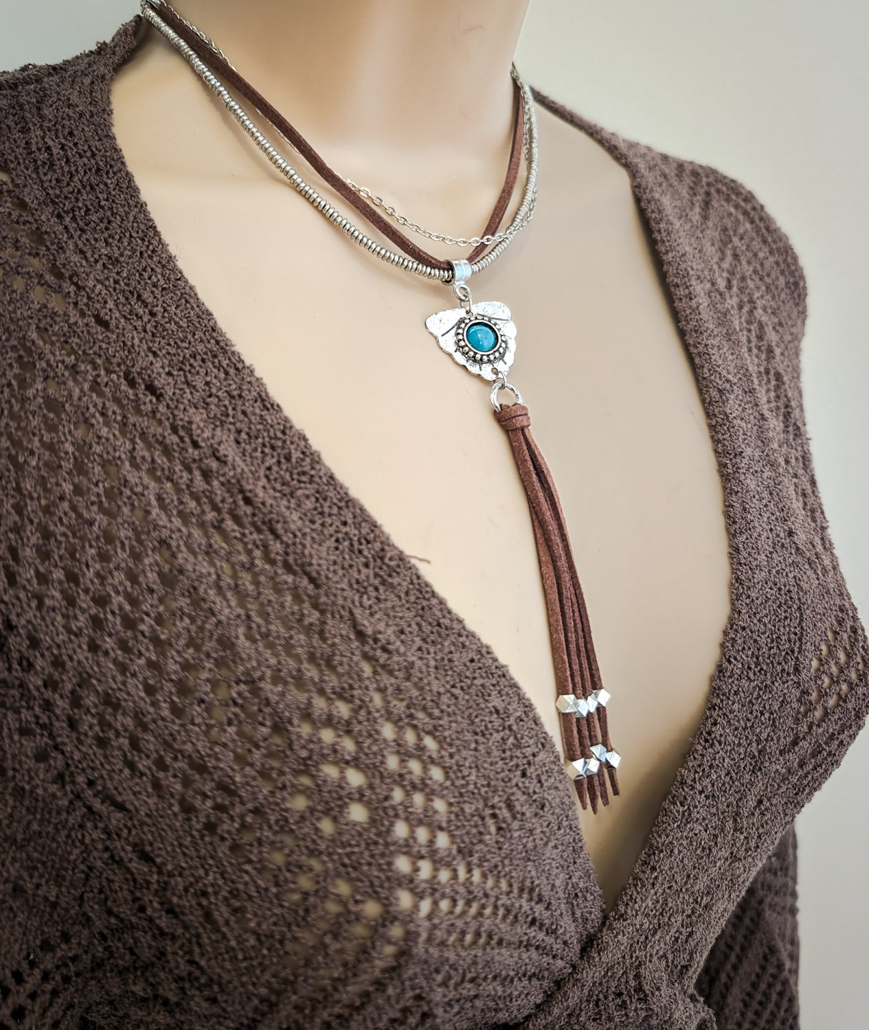 Shield Tassel Layer Necklace - Boho Buffalo Accessories