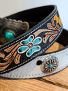 Floral Cowprint Western Belt