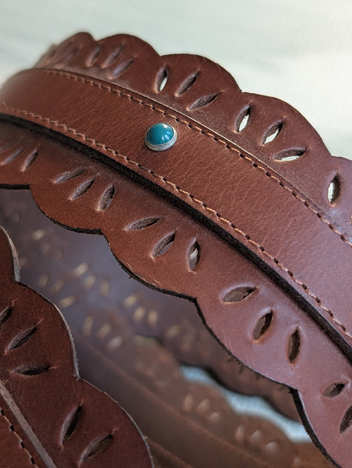 Floral Cut Out Leather Belt