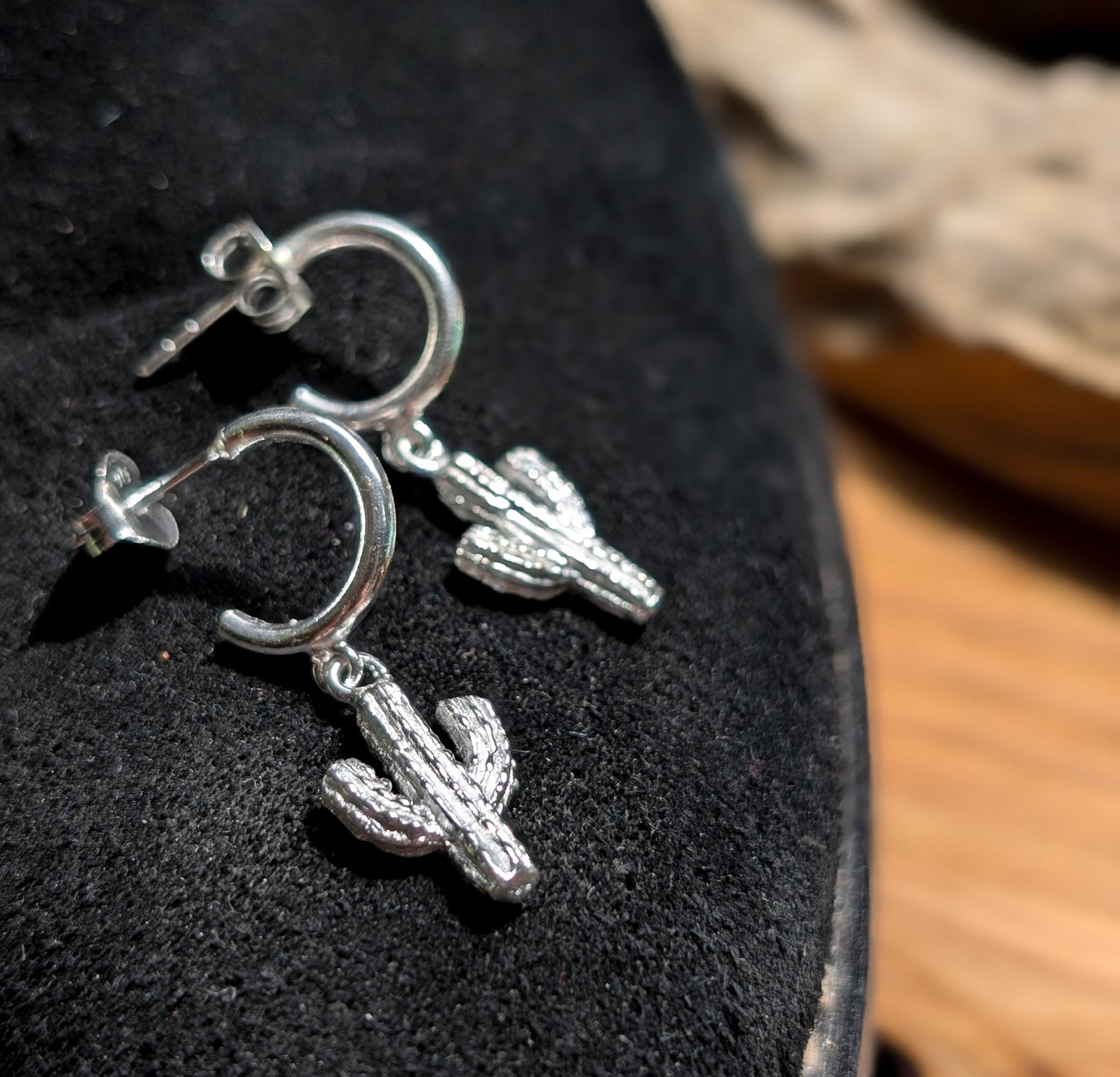 Cactus Charm Hoops - Boho Buffalo Accessories